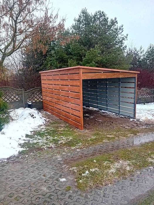 Wiata 3x5 panel drewnopodobny
