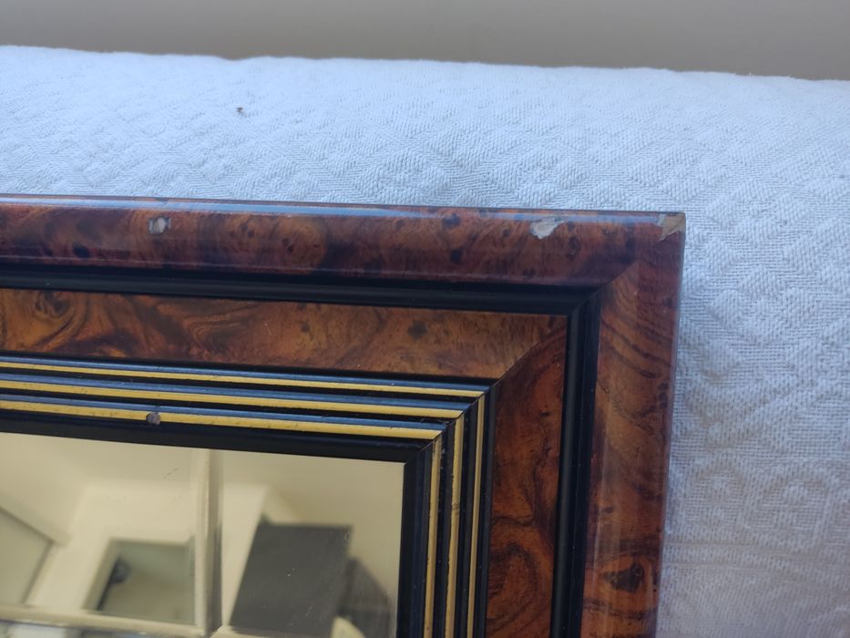 Quadro antigo espelho e prata de lei