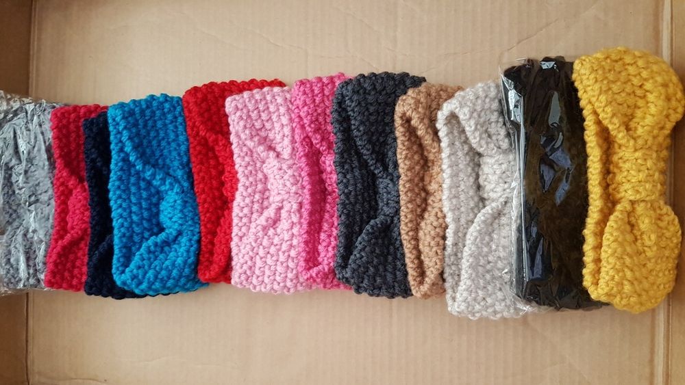 Fita Lã Menina/Tricô/Croché/Fita Cabelo Artesanal Bebé