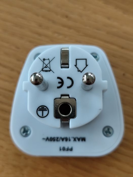 Adapter podróżny Europa. Wtyk typu C, europejski - biały