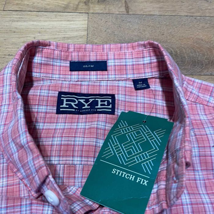 Rye Męska Modna Elegancka Koszula Slim Krata Rozm. M - Nowa - Metki