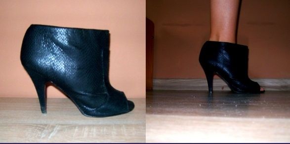 wężowe botki szpilki