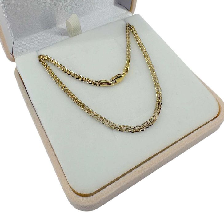 przepiękny złoty łańcuch lisi ogon 9,90 g 585 dł. 50 cm