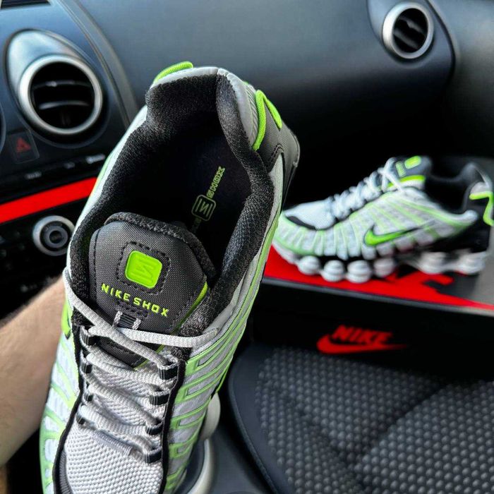45 розмір кросівки найк шокс сірі зелені nike shox чоловічі