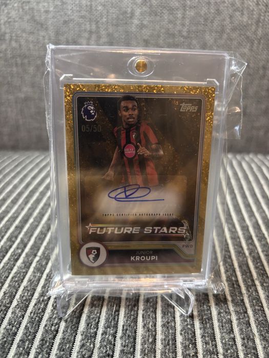 2026-27 topps flagship premier league  #FSA-EL Junior Kroupi   future stars autograph /50 parallel