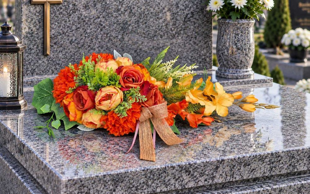 Stroik IKEBANA kompozycja kwiatowa na grób Z102