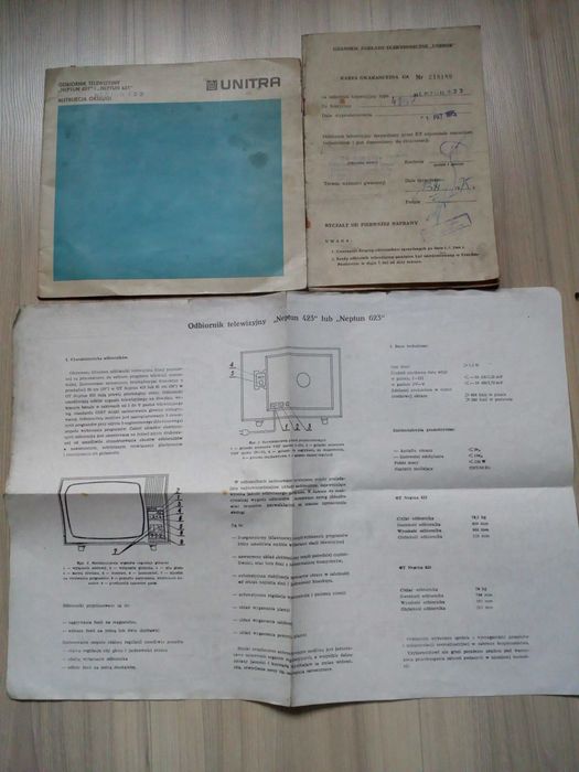 Neptun 623 Unitra Unimor - instrukcja, schemat i karta gwarancyjna