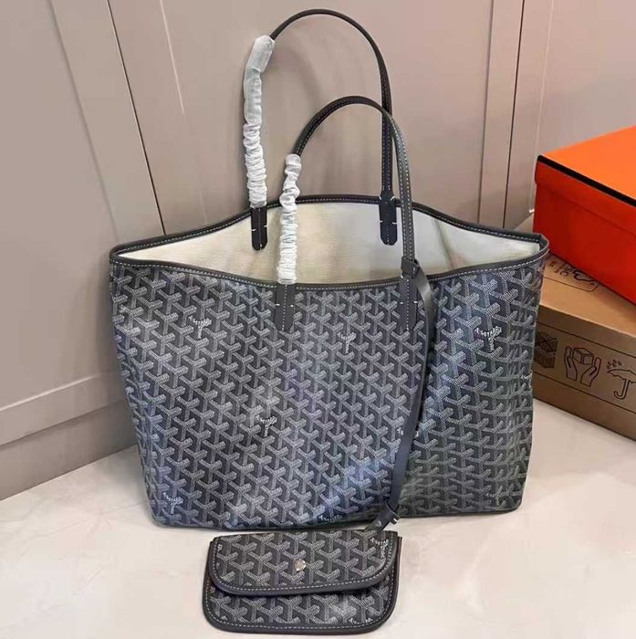 Klasyczna torebka shopper Goyard w szarej wzorówce