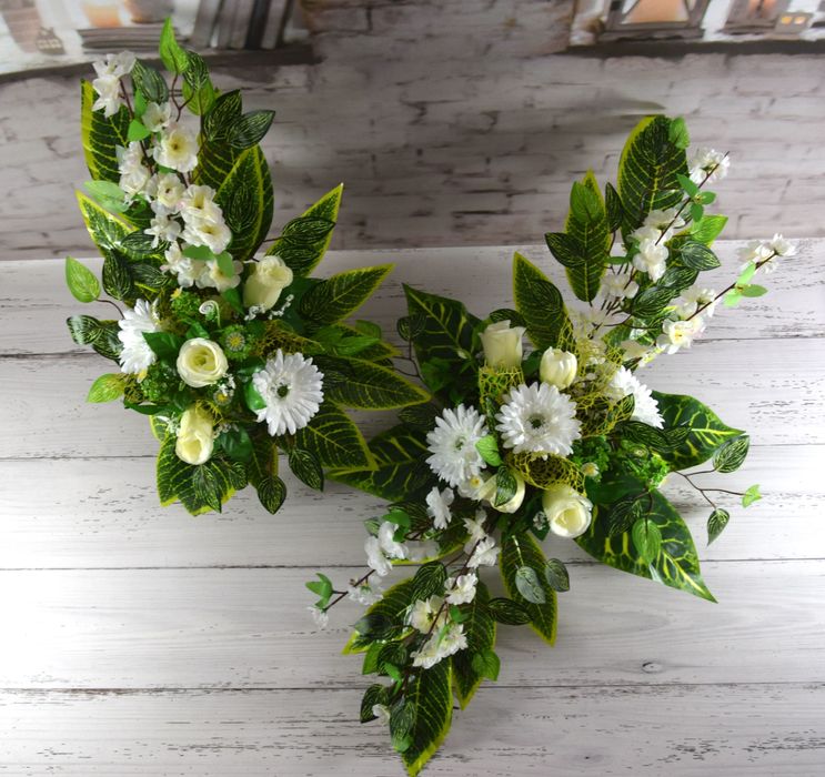 Stroiki na cmentarz kompozycja zestaw wazon doniczka kwiaty KM02