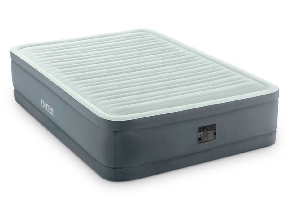 Надувная кровать велюр Intex электро-насос 137х191х46 см