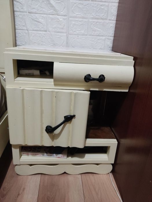 Cama de casal em madeira com estrado, Art Deco