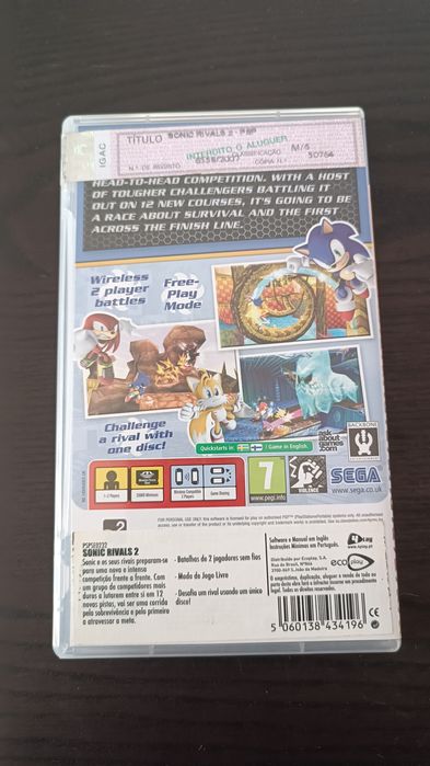 Jogo PSP Sonic Rivals 2 como novo