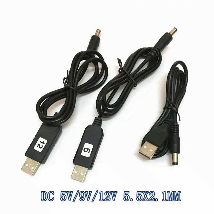 Кабель DC USB інвертор 5V 9V 12V від павербанка для роутерів та ін.