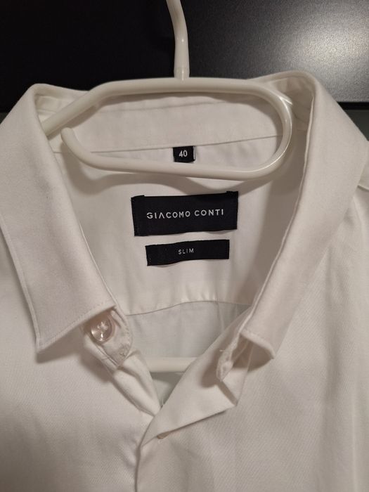 GIACOMO CONTI biała koszula Slim Fit 40 – jak nowa