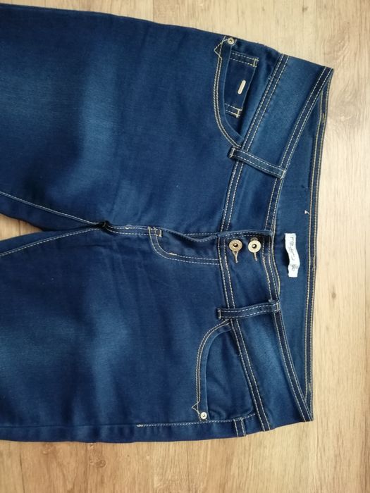 Jeansy rurki ciemny granat jak nowe XL