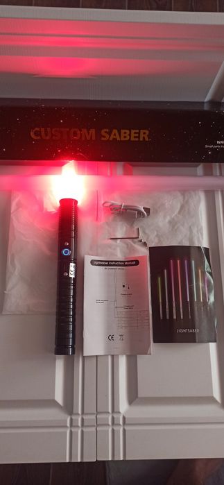 RGB світловий меч з металевою ручкою, акумуляторний