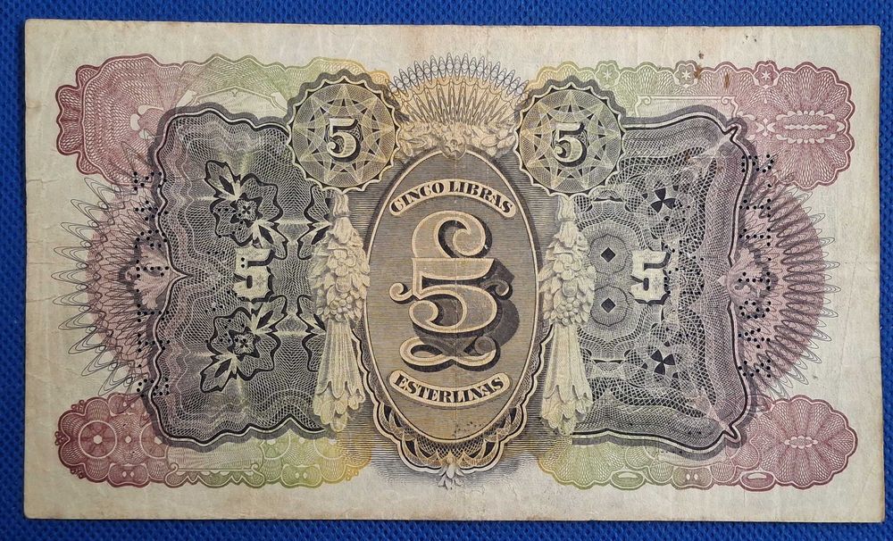 Portugal / Moçambique - 5 libras esterlinas 1934 (ver as fotos)