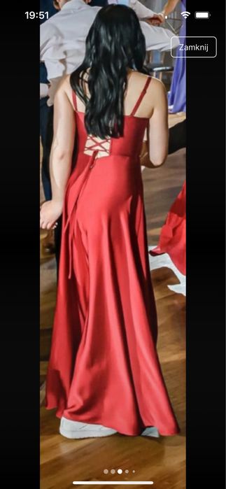 Sukienka długa elegancka na studniówkę czerwona rozmiar M