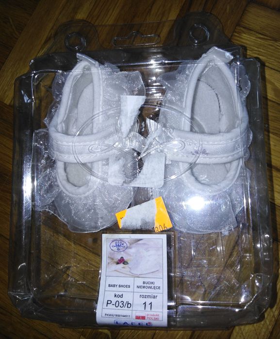 Buciki do chrztu LAFEL niechodki /k26.