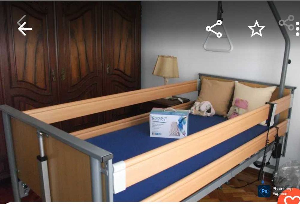 Cama Nova, elétrica e elevatória com comando em altura , topo de gama
