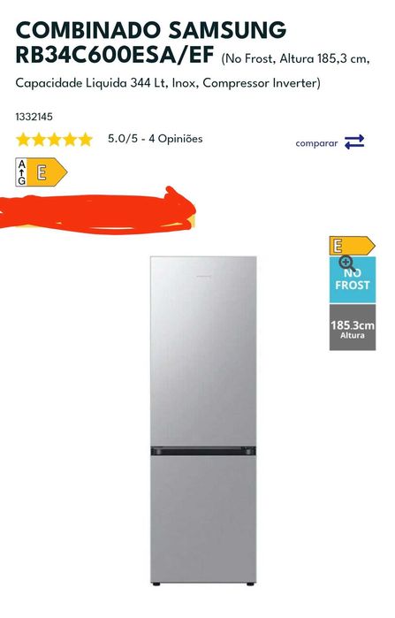 Frigorífico combinado SAMSUNG 344 LT