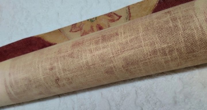 Tecido grosso algodão terracota com elefantes