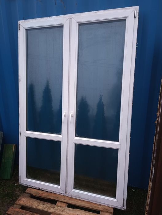 Okno 152x232 tarasowe drzwi balkonowe plastikowe rozwierno uchylne