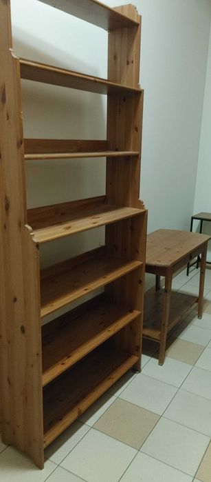 konsolka IKEA HEMNES- LEKSVIK-drewno-stół IKEA-regał-połki