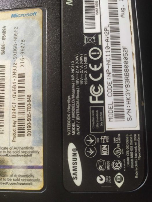 Laptop samsung nc110