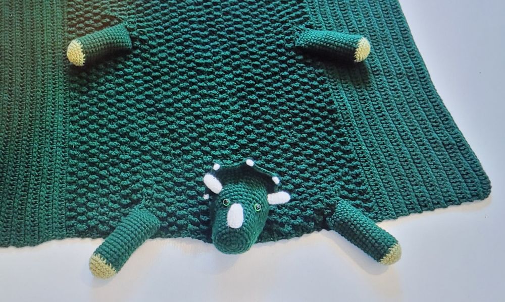 Kocyk 3D dinozaur 100x80 hand made