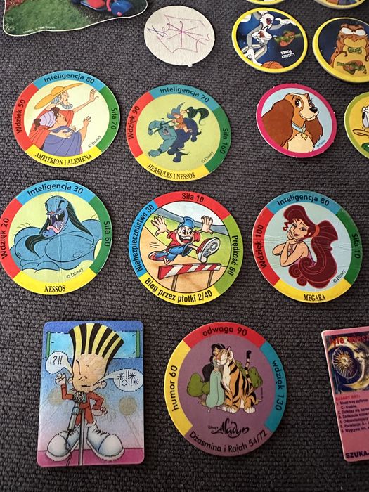 Chipicao loony tunes różności lata 90 żetony karty naklejki
