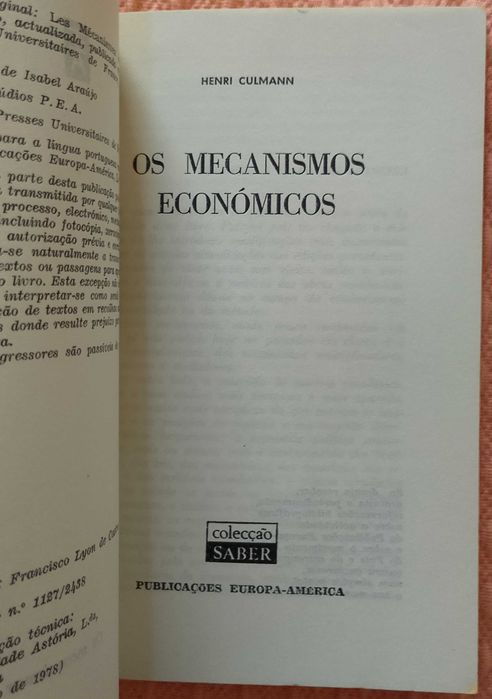 Os mecanismos económicos, Henri Culmann