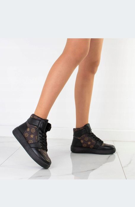 Wysokie adidasy 41 sneakersy brązowe z wzorem NOWE