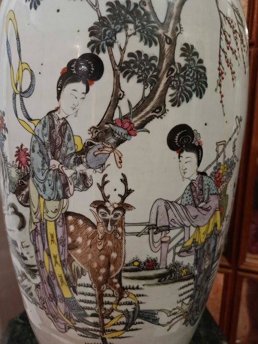 Jarrão Porcelana Chinesa Séc XIX 61 cm