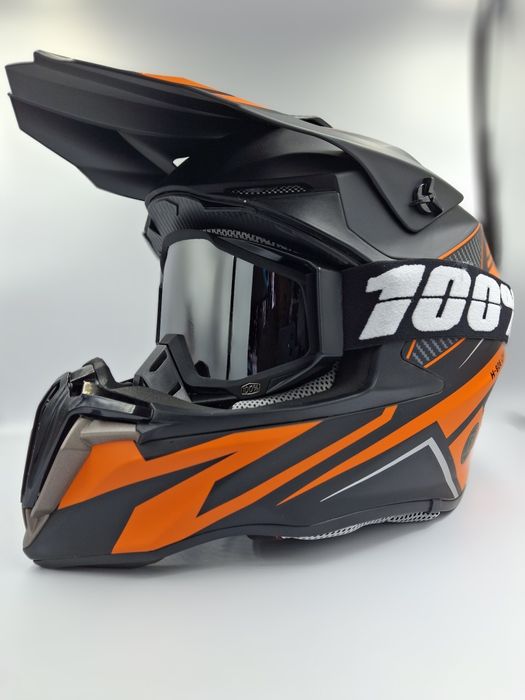 Шлем кроссовый чёрный мат мото шлем