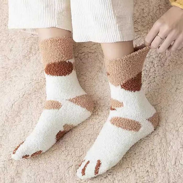 м'які теплі шкарпетки у вигляді лапок котика