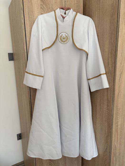 Alba komunijna z bolerkiem alba na kole 140 cm