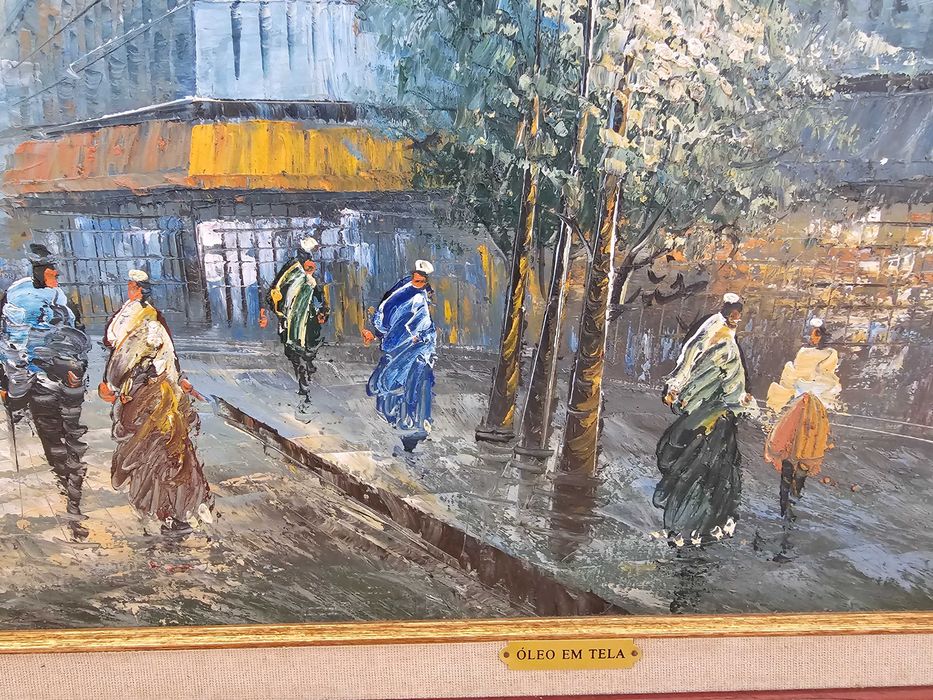 Quadro Grande Óleo sobre Tela – Paris Impressionista (109x79 cm)