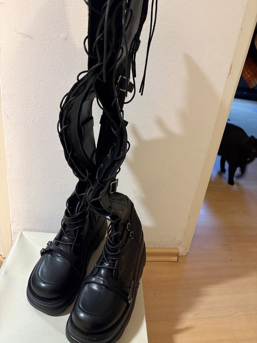 Muszkieterki goth platformy klamry z klamrami