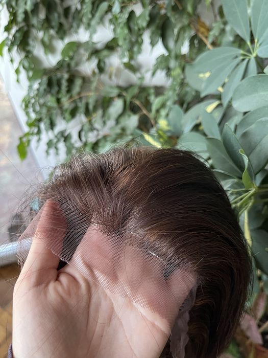 Peruka wlosy naturalne lacefront rozmyta linia czola mikroskora