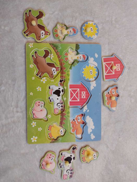 Drewniana układanka - zwierzątka
