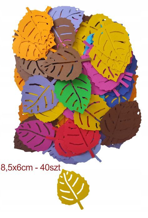 Dekoracja jesienna Na Okno Gazetkę Jesień Liść 3 Pakiet 8,5x6cm - 40sz