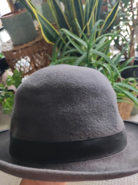 Kapelusz 59cm Christys' London szary elegancki vintage nakrycie głowy
