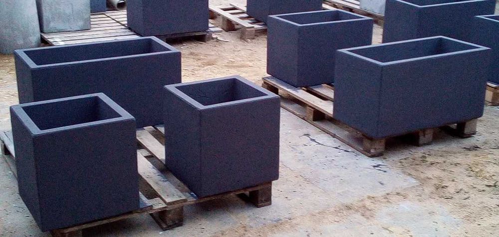 Donica betonowa ogrodowa doniczka, donice betonowe ogrodowe 40x40x40