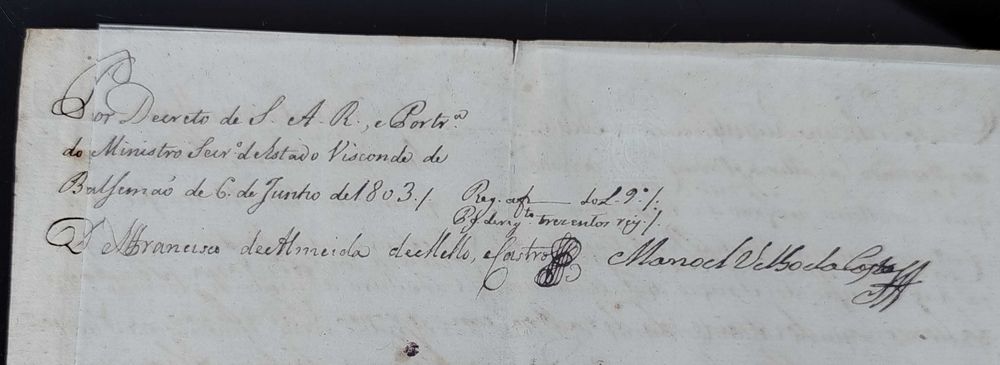 Carta Regia Dom João.