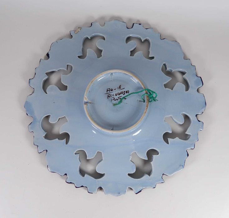 Grande Prato Alcobaça com brasão Portugal - 32 cm