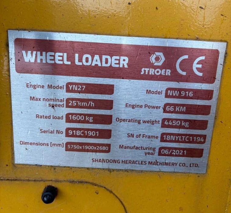 Ładowarka kołowa Stroer Nw916 1600kg 4.5t