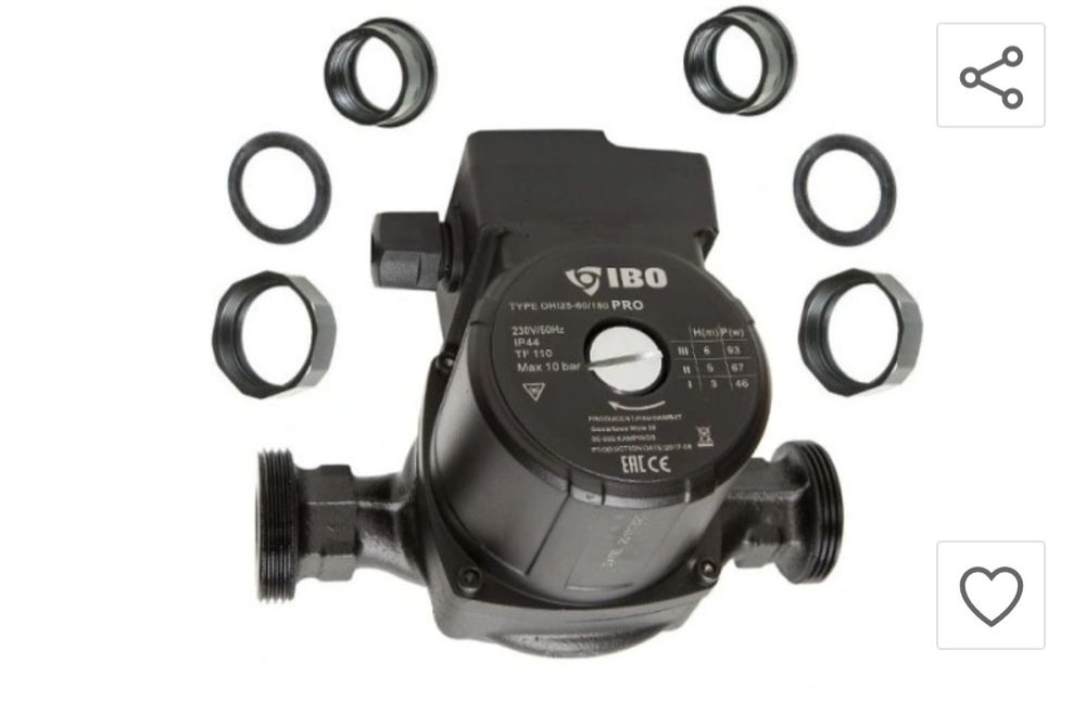 ohi pro 25-60/180 ze śrubunkami pompa obiegowa ibo 001163