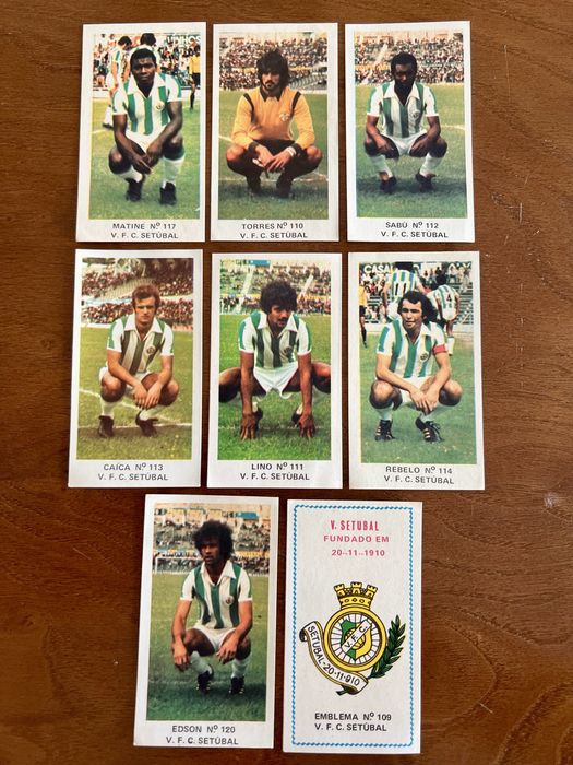 Cromos de futebol da coleção Ases do futebol de 75/76