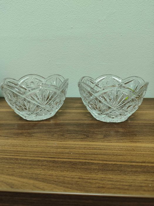 Хрусталь конфетница, салатница круглая  "Василек" времен СССР,